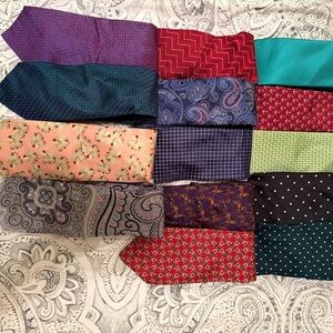 14 Assorted Colorful High End Silk Neck Ties Collection